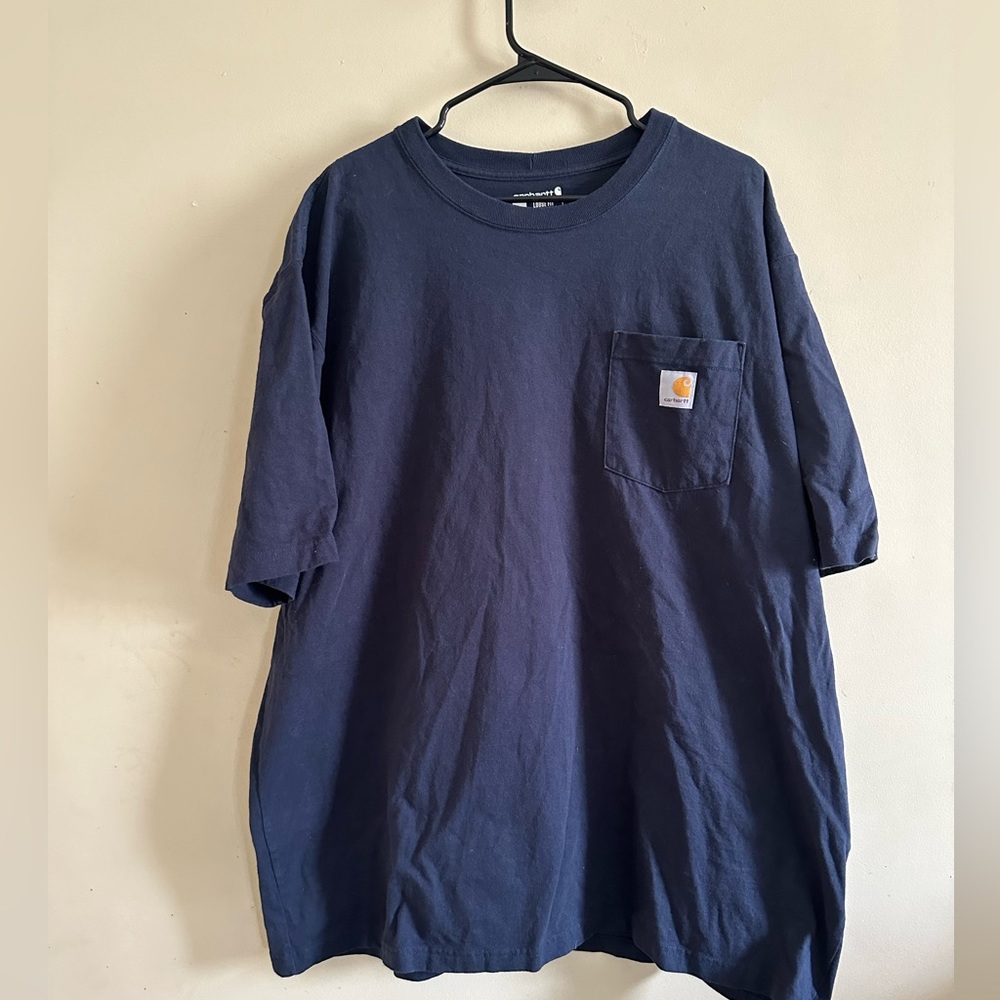 Carhartt Sz 2XL loose Fit Heavyweight Short-Sleeve Pocket Blue T Shirt C